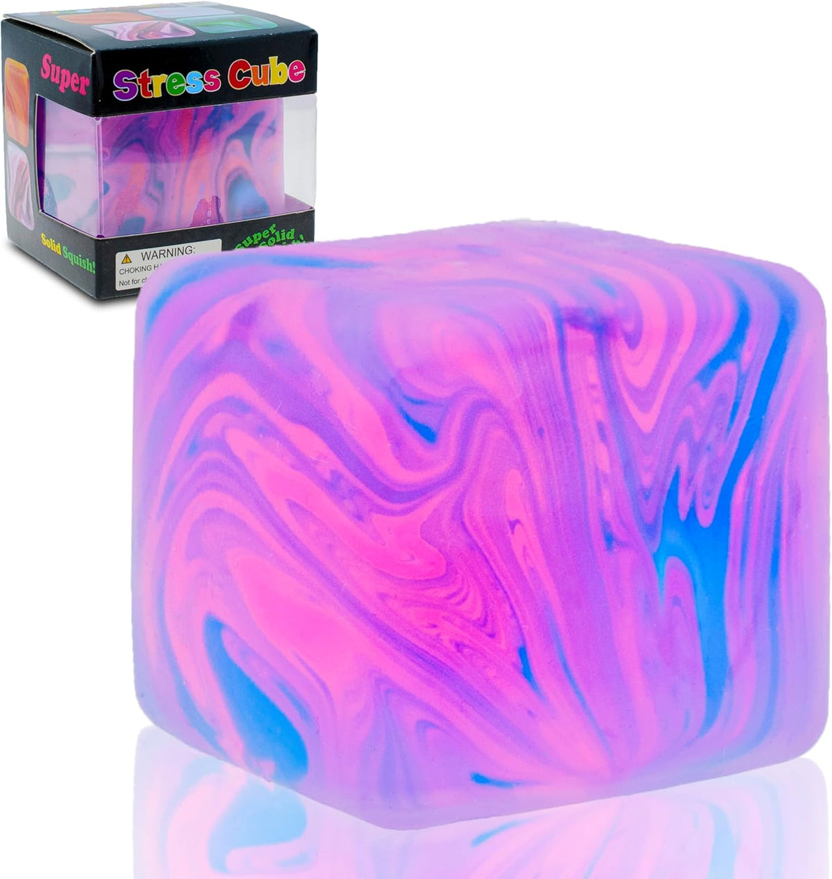 Squishy Sensory Fidget Toys Stress Cube. Gel Filled Stretchy Stress Balls for Kids Adults. Soft Ice Cube Sugar Ball for Boys Girls. Slow Rising Squishies Squeeze Balls Anxiety Relief for Autism. Gifts