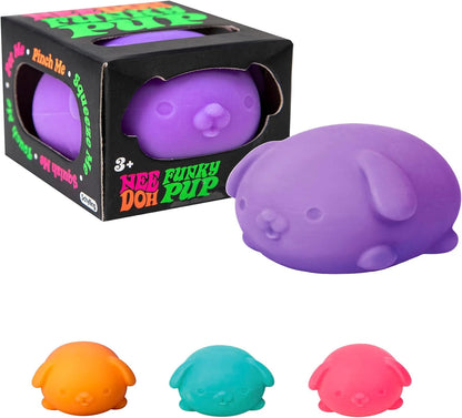 Schylling NeeDoh Funky Pups – Squishy Sensory Toy – Soft Dough Filling – Ages 3 and Up – Color May Vary; One Dog Per Pack